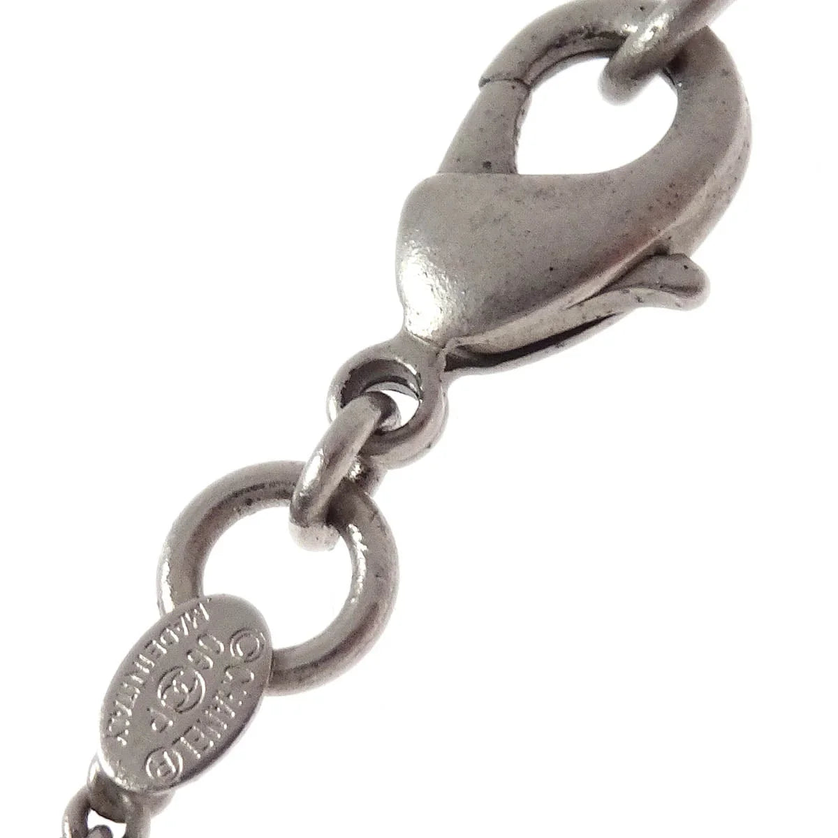 Chanel Medallion Pendant Necklace Silver 06P