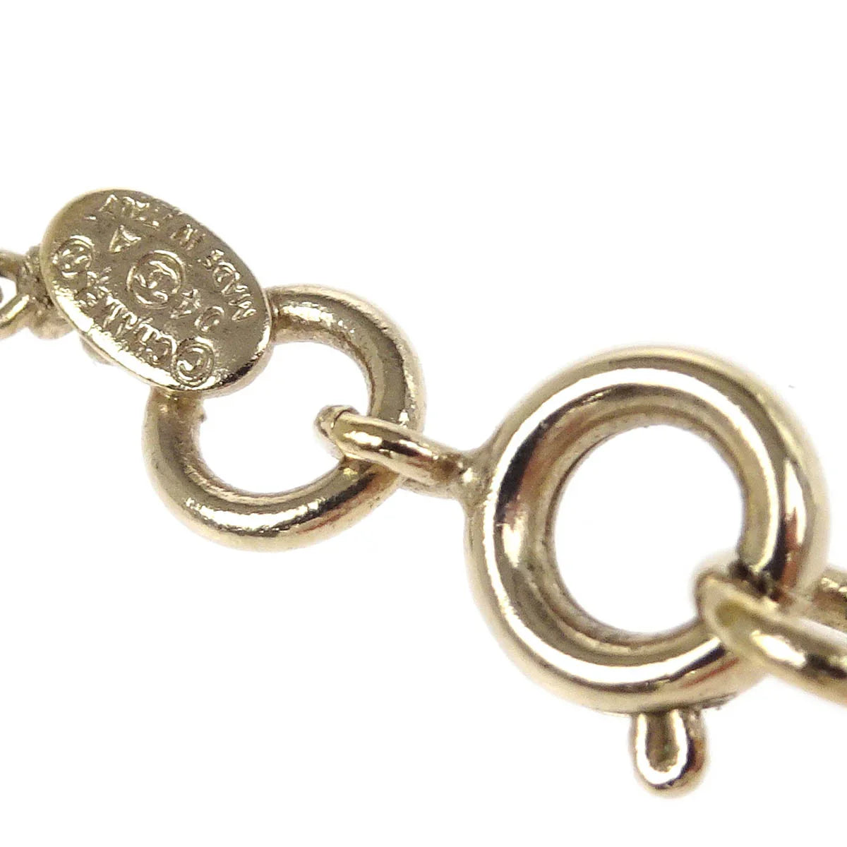 Chanel Gold Mini CC Pendant Necklace Rhinestone 04A