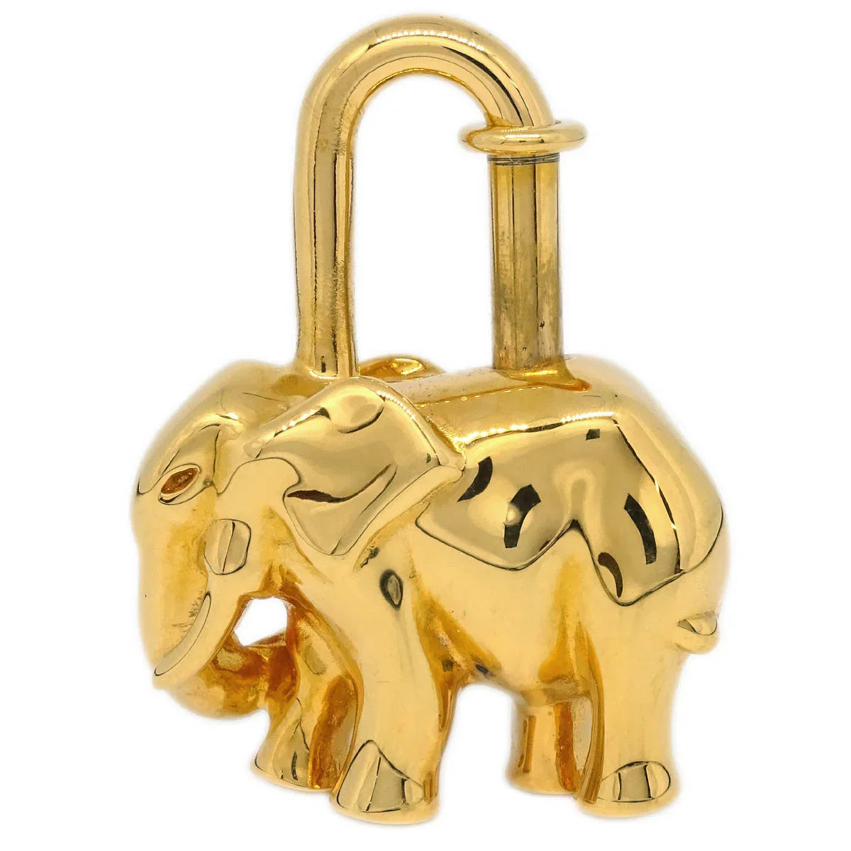 Hermes 1988 Elephant Cadena Gold Small Good