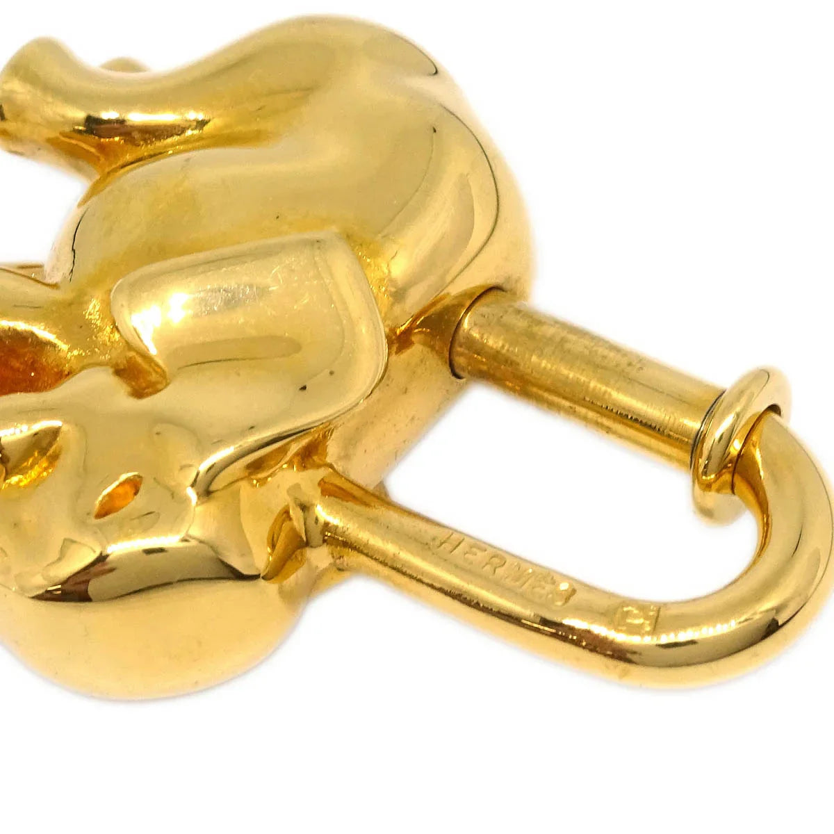 Hermes 1988 Elephant Cadena Gold Small Good