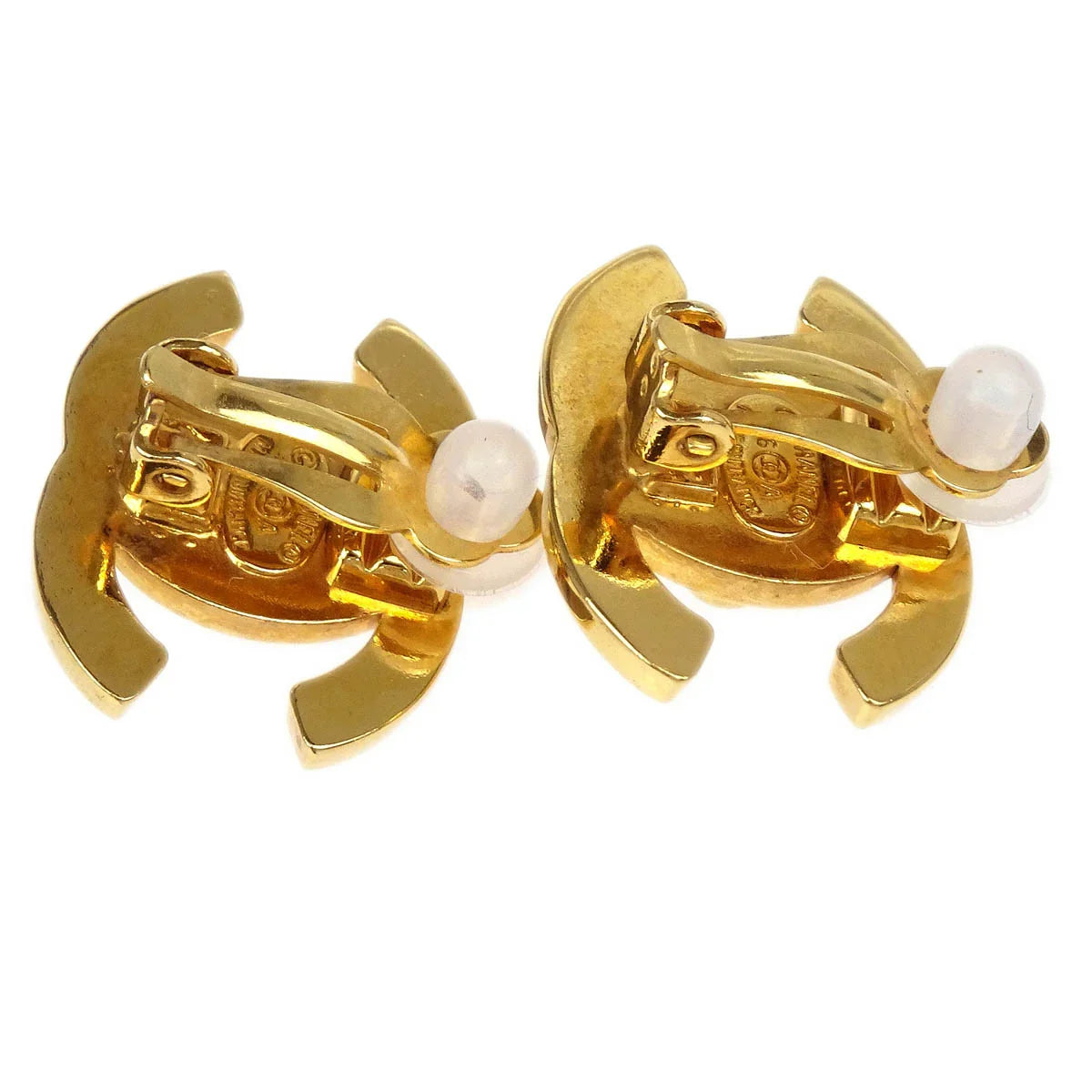 Chanel CC Turnlock Earrings Clip-On Gold Small 96A