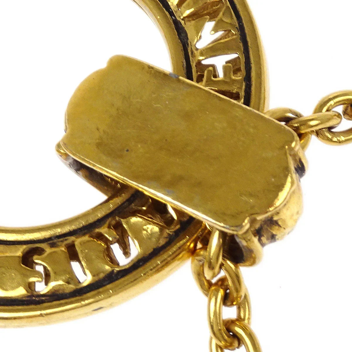 Chanel Hoop Pendant Necklace Gold