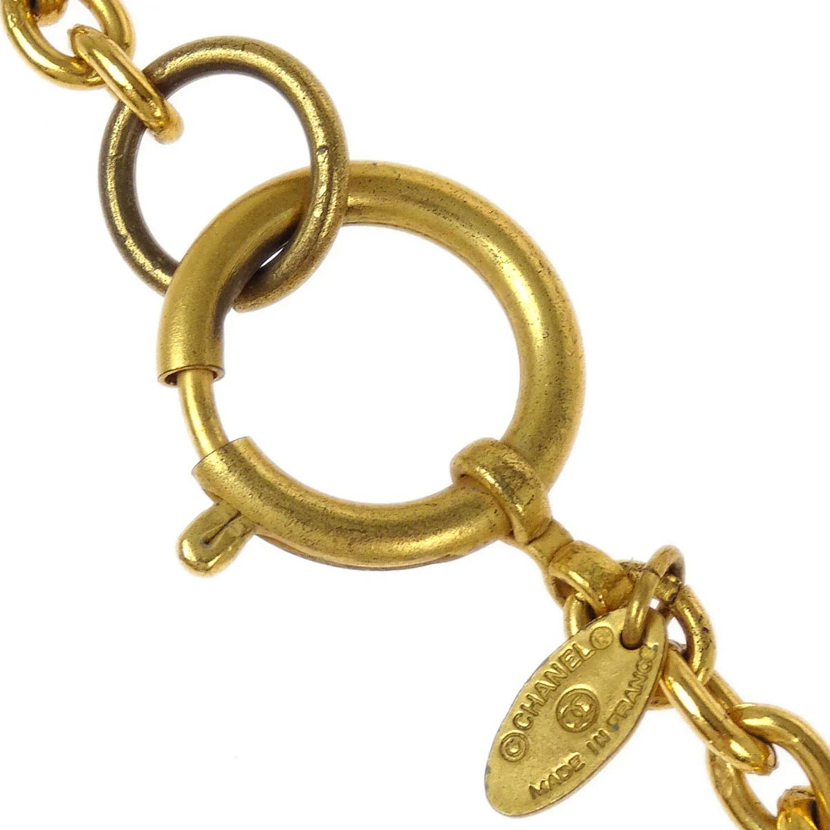 Chanel Hoop Pendant Necklace Gold