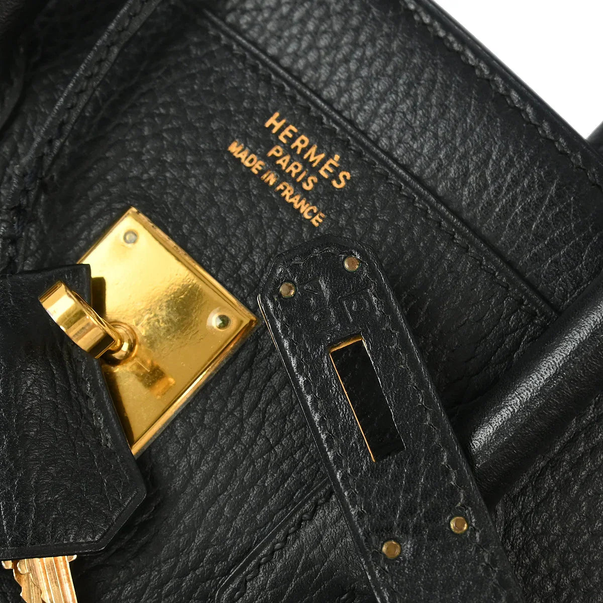 Hermes 1999 Black Ardennes Birkin 35 Handbag