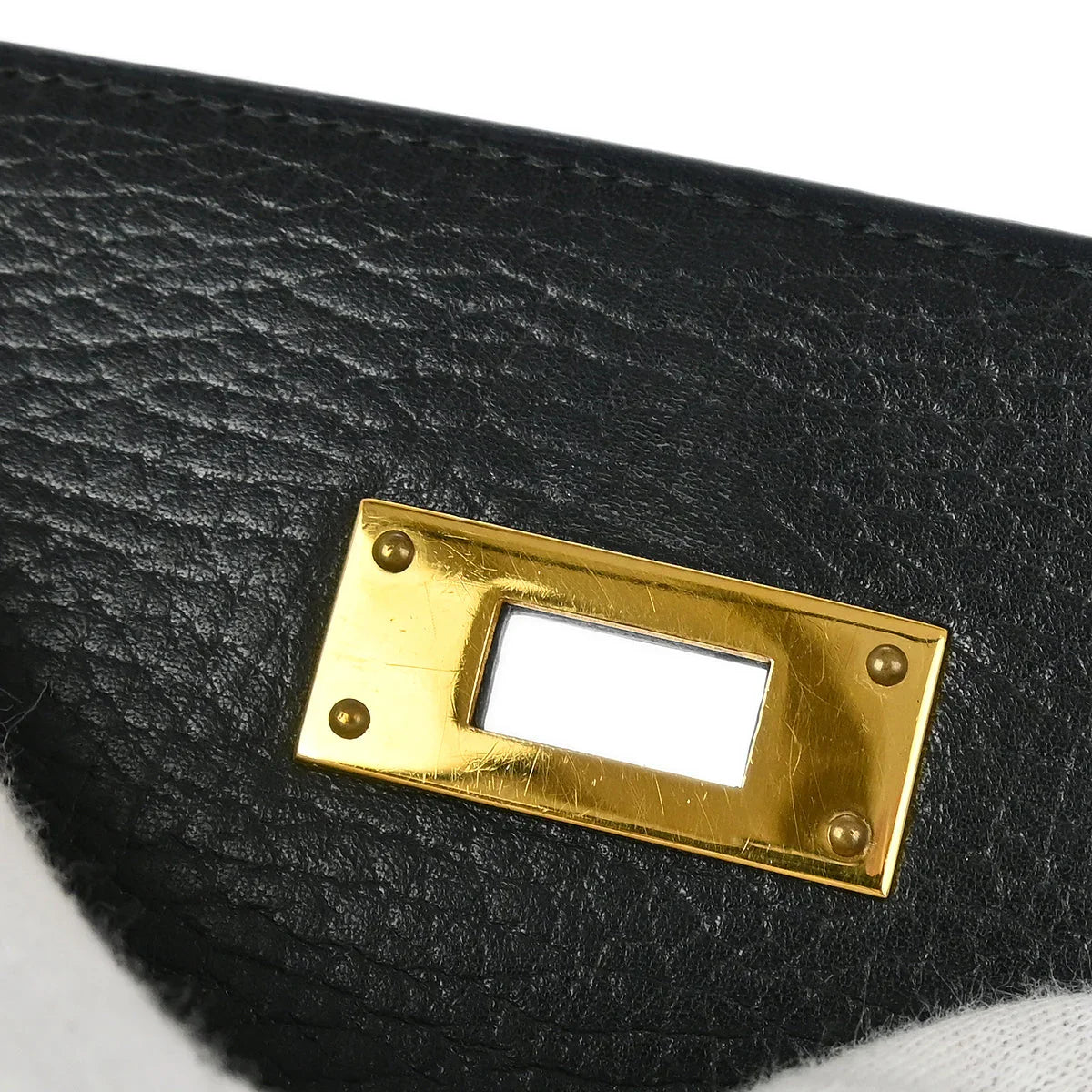 Hermes Black Ardennes Kelly 32 Sellier Handbag