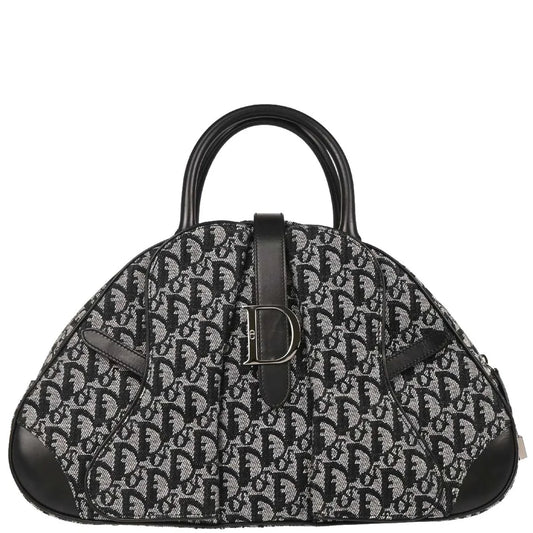 Christian 2002 Dior Black Double Saddle Trotter Handbag