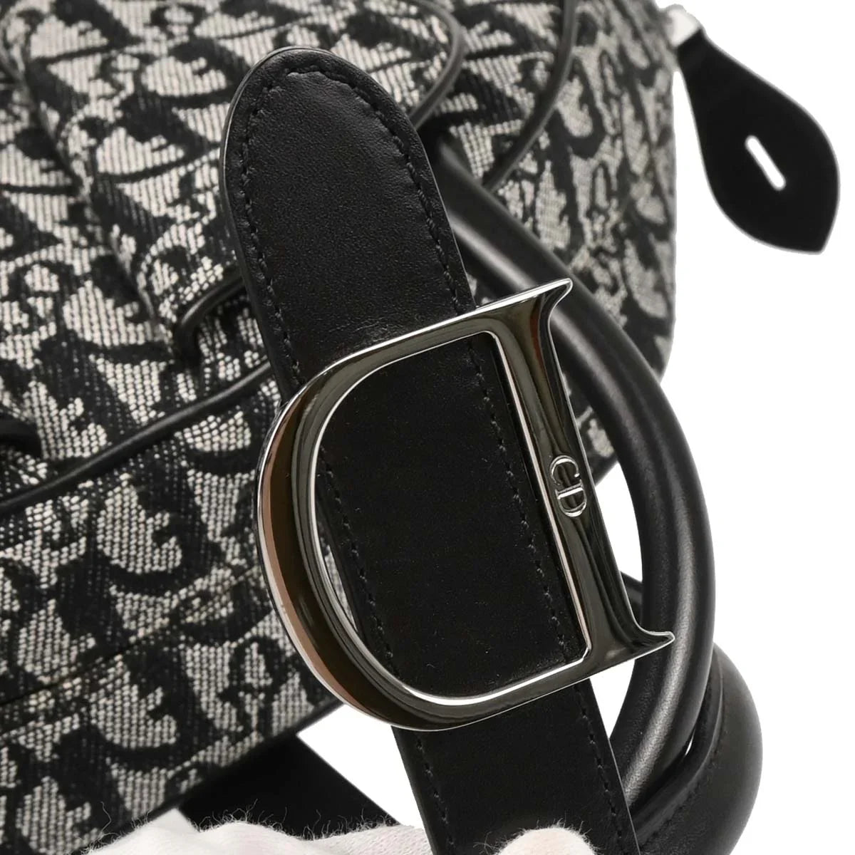 Christian 2002 Dior Black Double Saddle Trotter Handbag