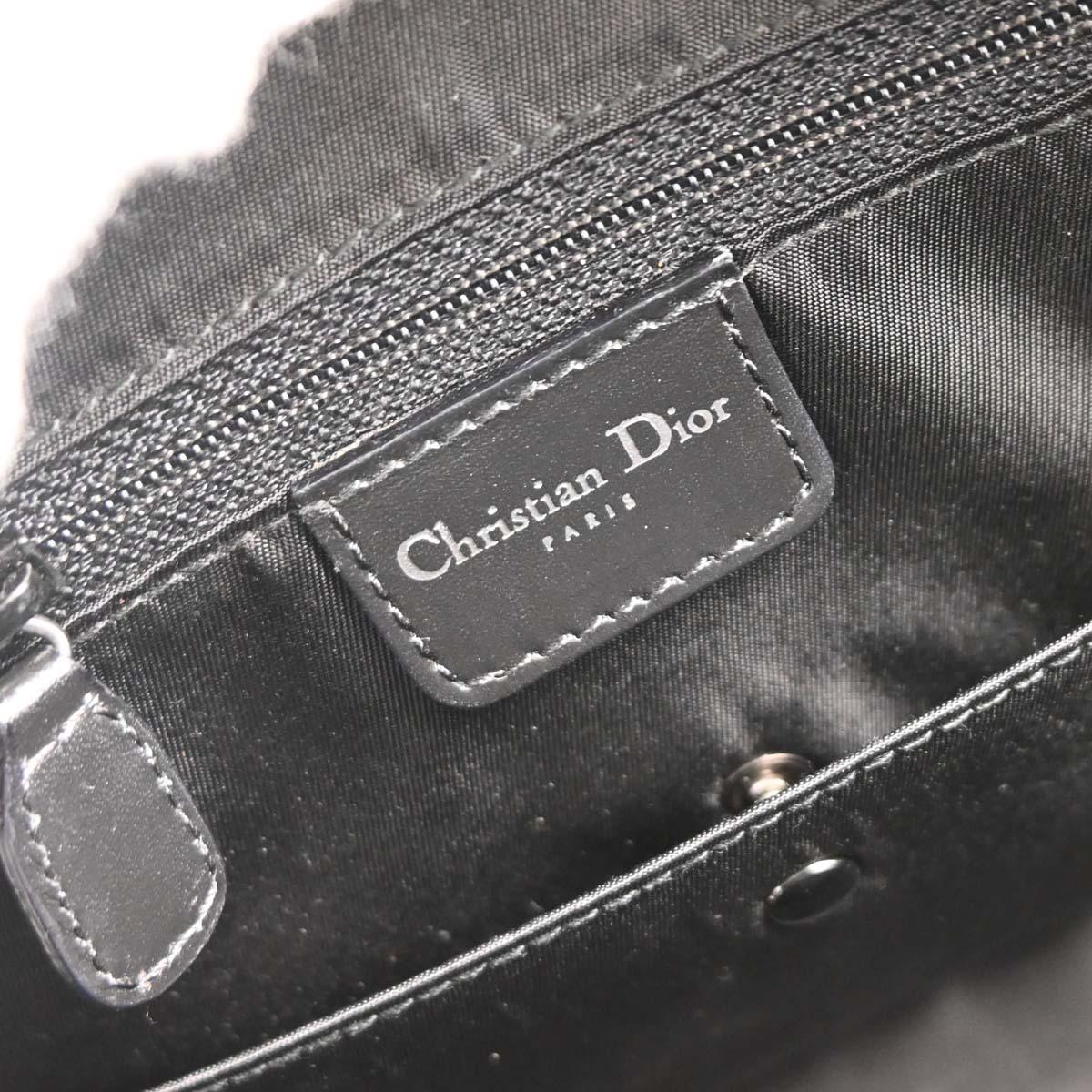 Christian 2002 Dior Black Double Saddle Trotter Handbag