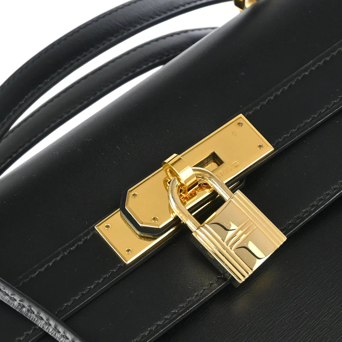 Hermes Black Box Calf Kelly 35 Sellier 2way Shoulder Handbag