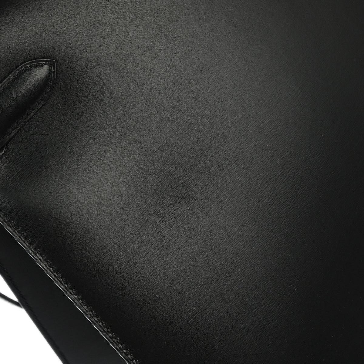 Hermes Black Box Calf Kelly 35 Sellier 2way Shoulder Handbag