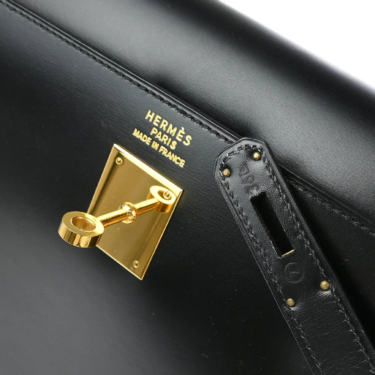 Hermes Black Box Calf Kelly 35 Sellier 2way Shoulder Handbag