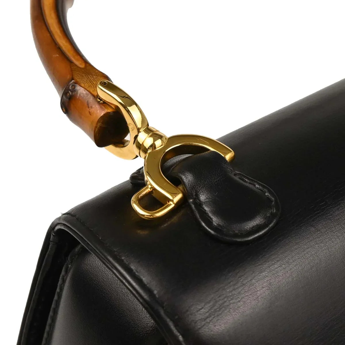 Gucci Black Bamboo 2way Shoulder Handbag