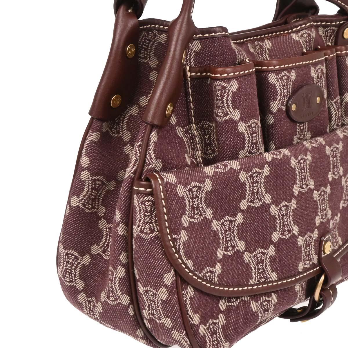 Celine Bordeaux Macadam Shoulder Bag