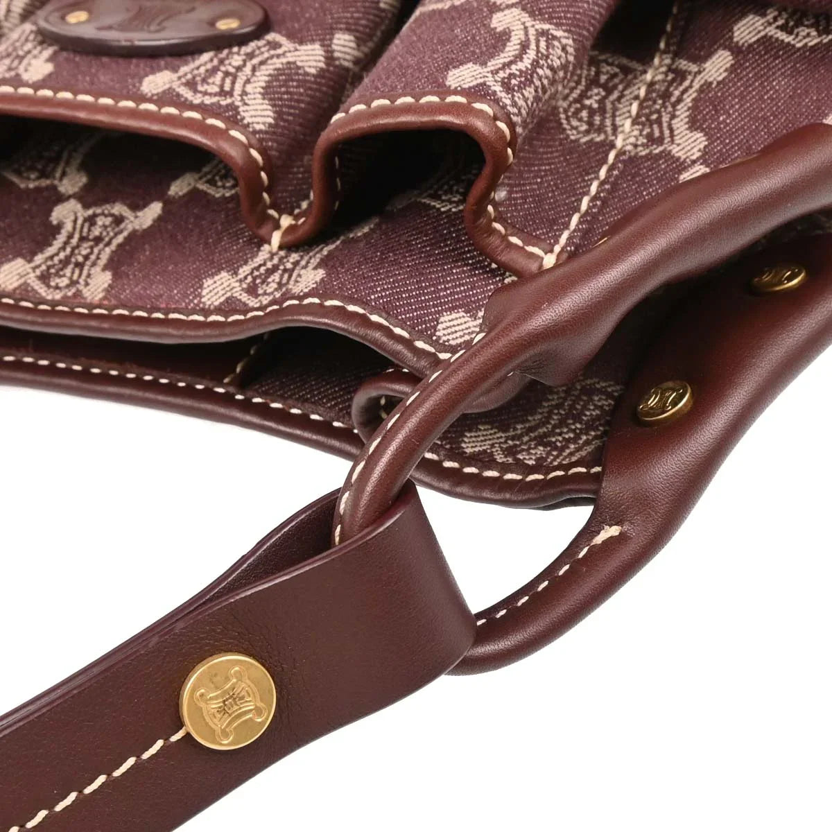 Celine Bordeaux Macadam Shoulder Bag