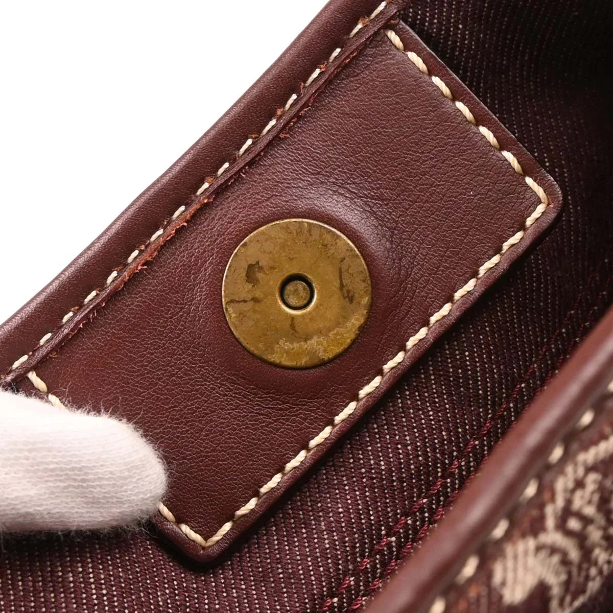 Celine Bordeaux Macadam Shoulder Bag