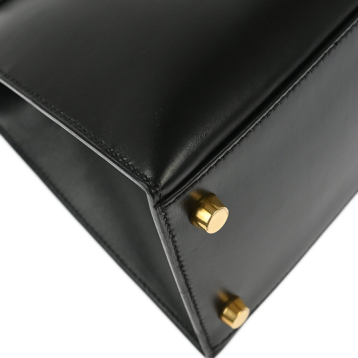 Hermes 1996 Black Box Calf Kelly 32 Sellier Handbag