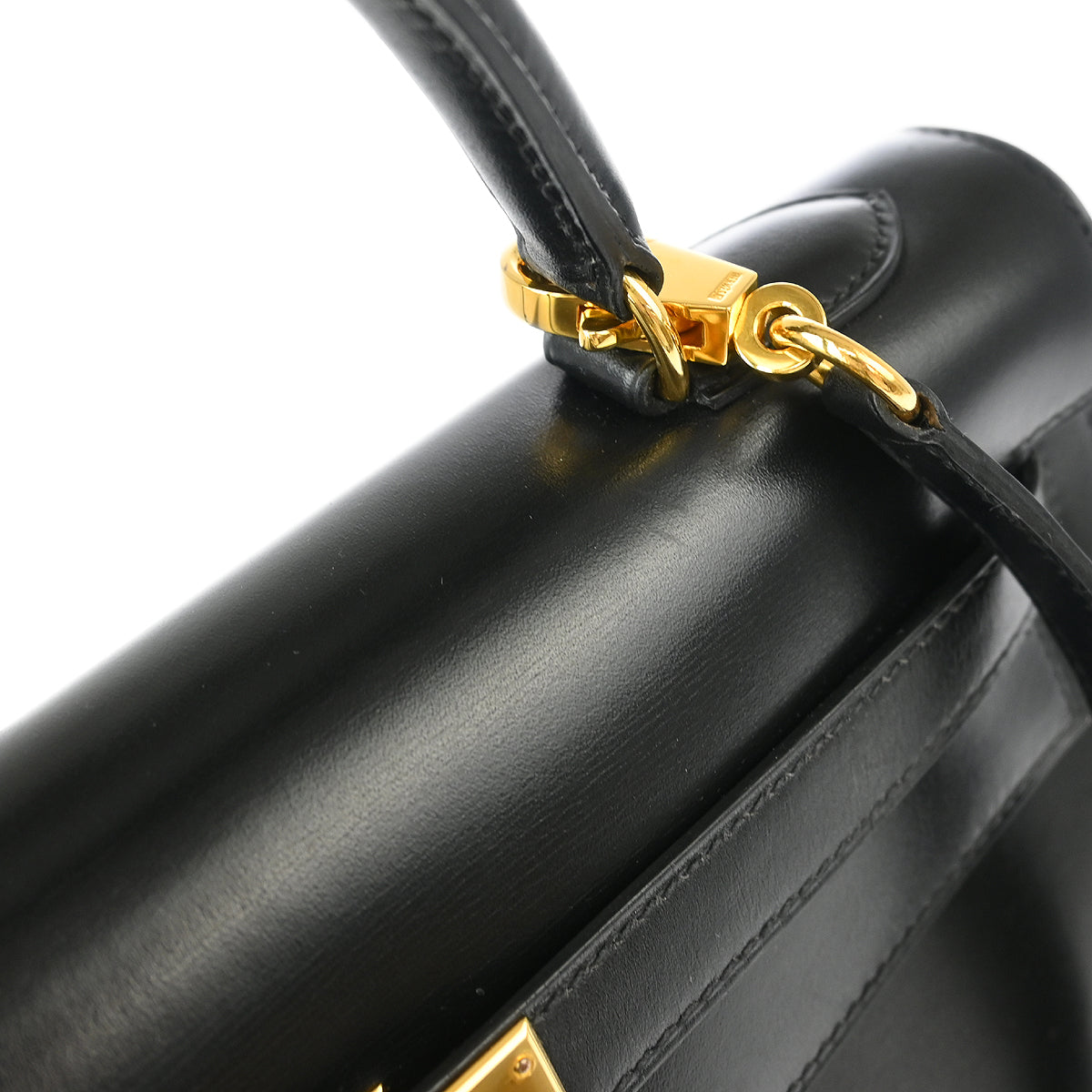 Hermes 1996 Black Box Calf Kelly 32 Sellier Handbag