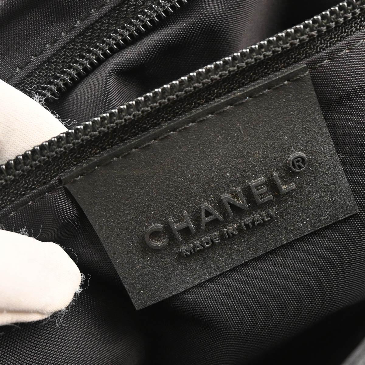 Chanel 2004-2005 Black Felt Nylon Sport Line 2way Shoulder Handbag