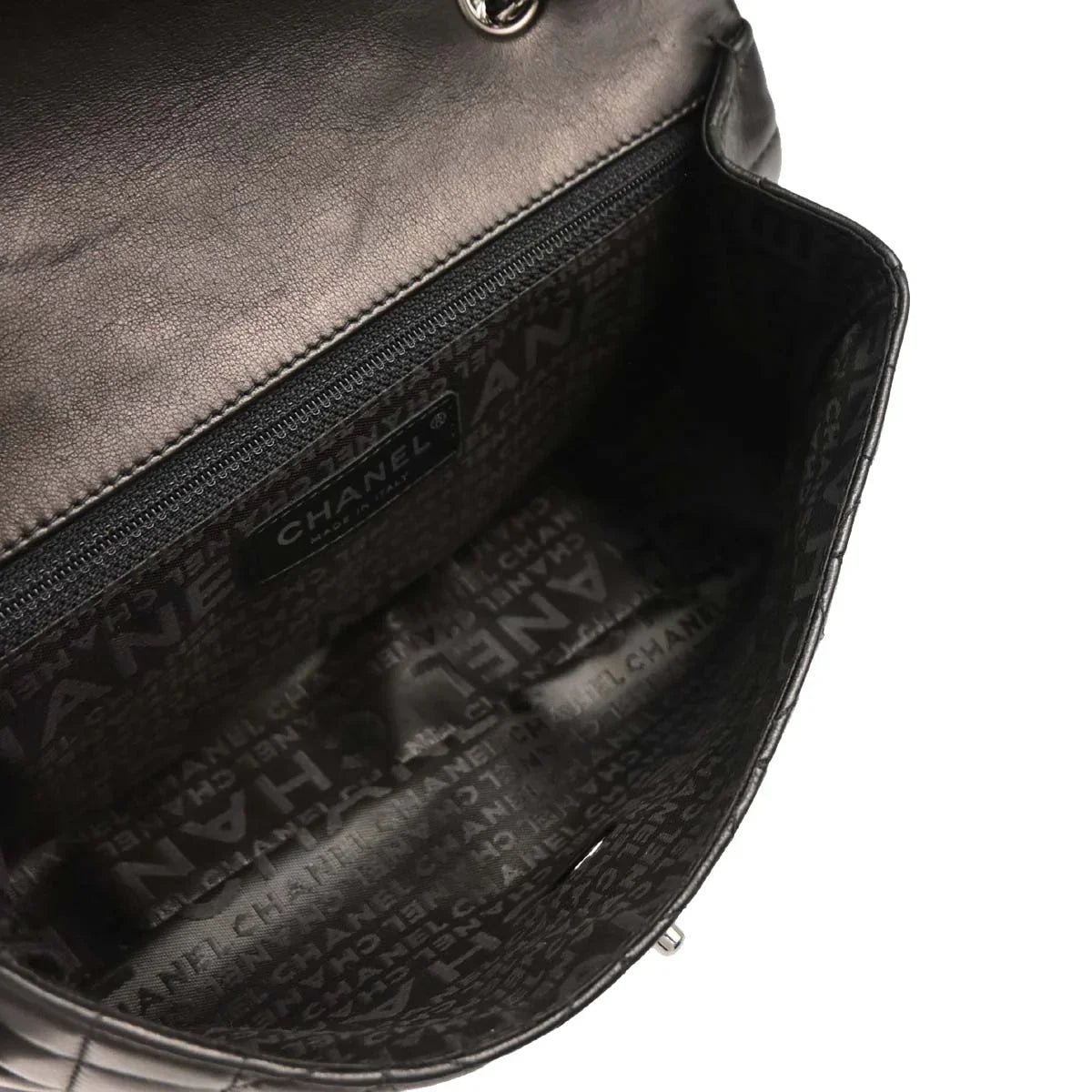 Chanel 2005-2006 Black Lambskin Choco Bar Flower Stitch Shoulder Bag