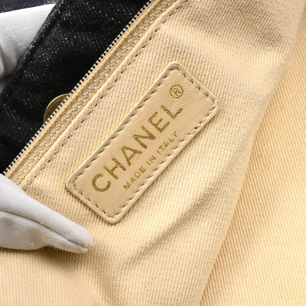 Chanel 2005-2006 Navy Denim Night Flight Tote Handbag