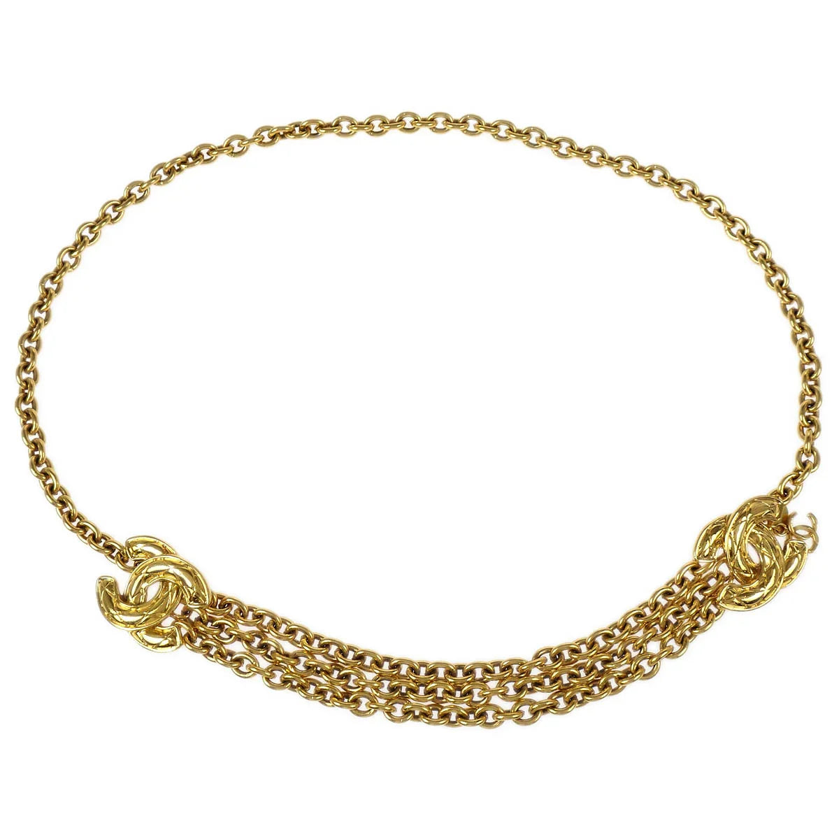 Chanel Quilted CC Gold Chain Belt Small Good 6051