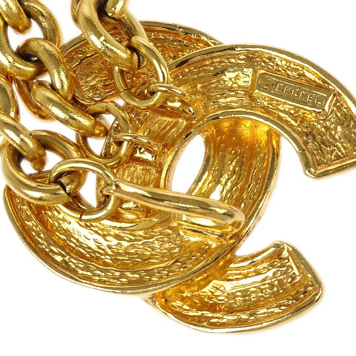 Chanel Quilted CC Gold Chain Belt Small Good 6051