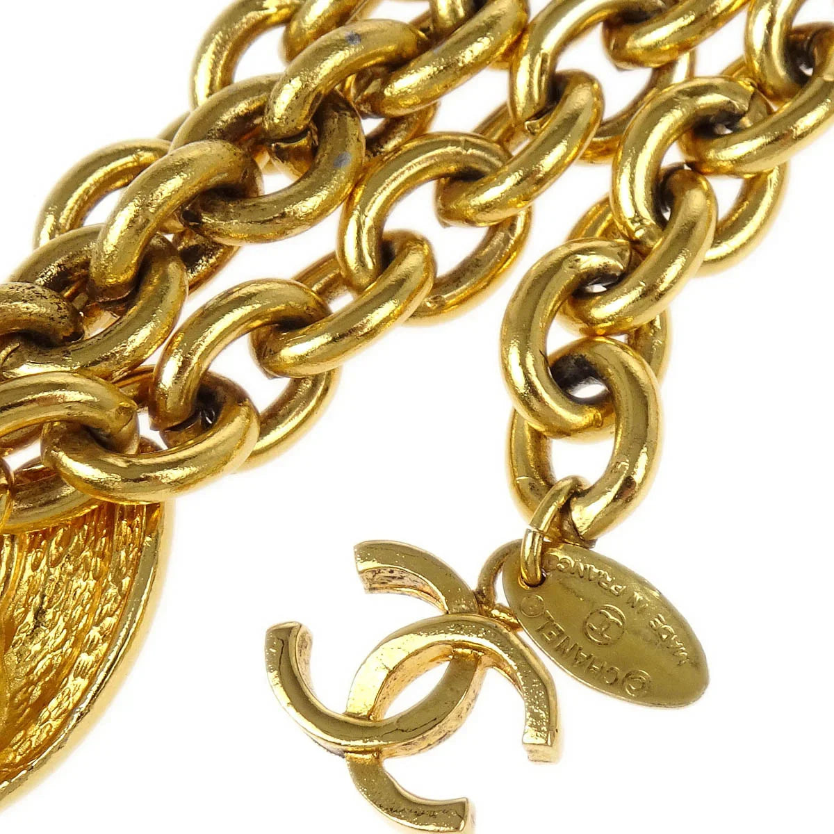 Chanel Quilted CC Gold Chain Belt Small Good 6051