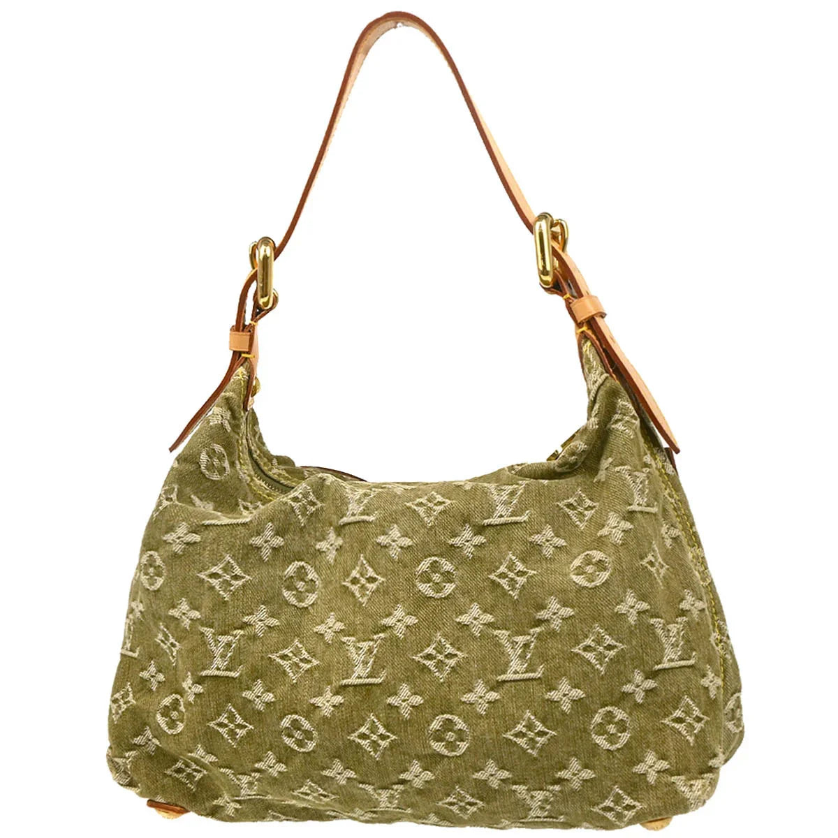 Louis Vuitton 2006 Green Monogram Denim Baggy PM Shoulder Bag M95213