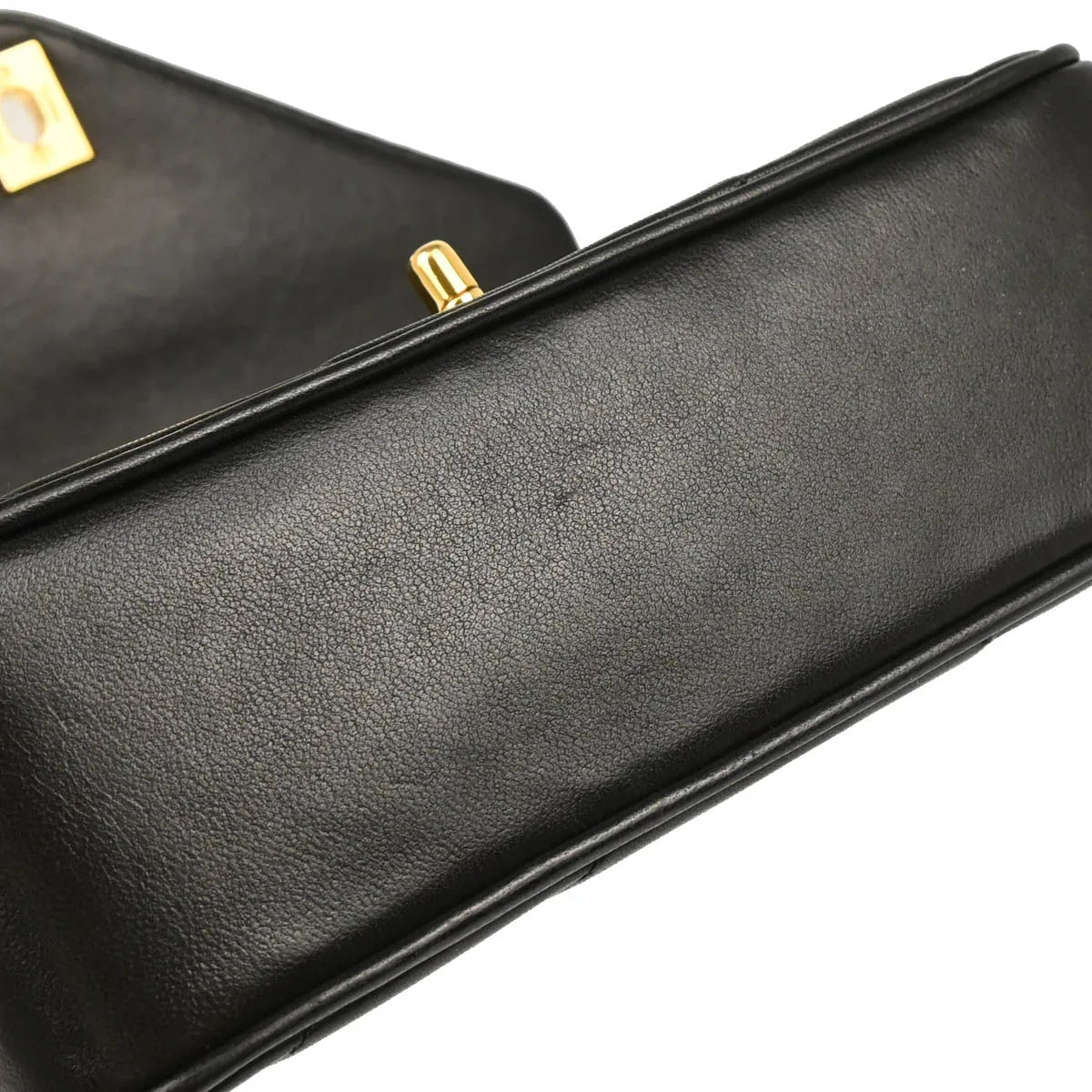 Chanel 1991-1994 Black Lambskin Chevron Shoulder Bag