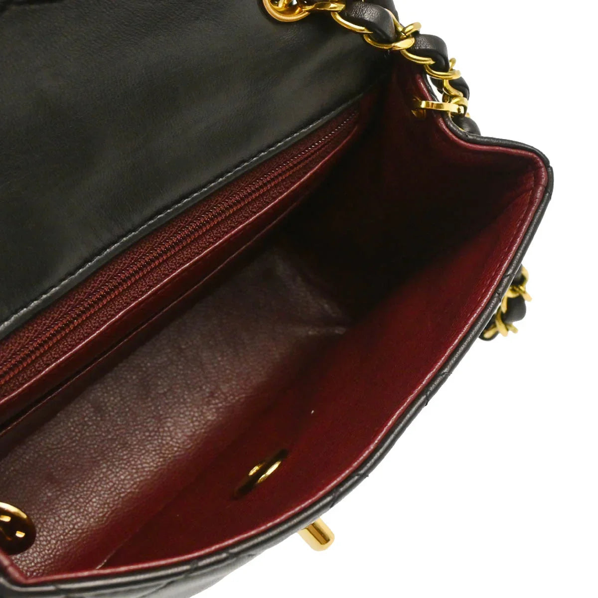 Chanel Black Lambskin Mini Classic Square Flap Shoulder Bag