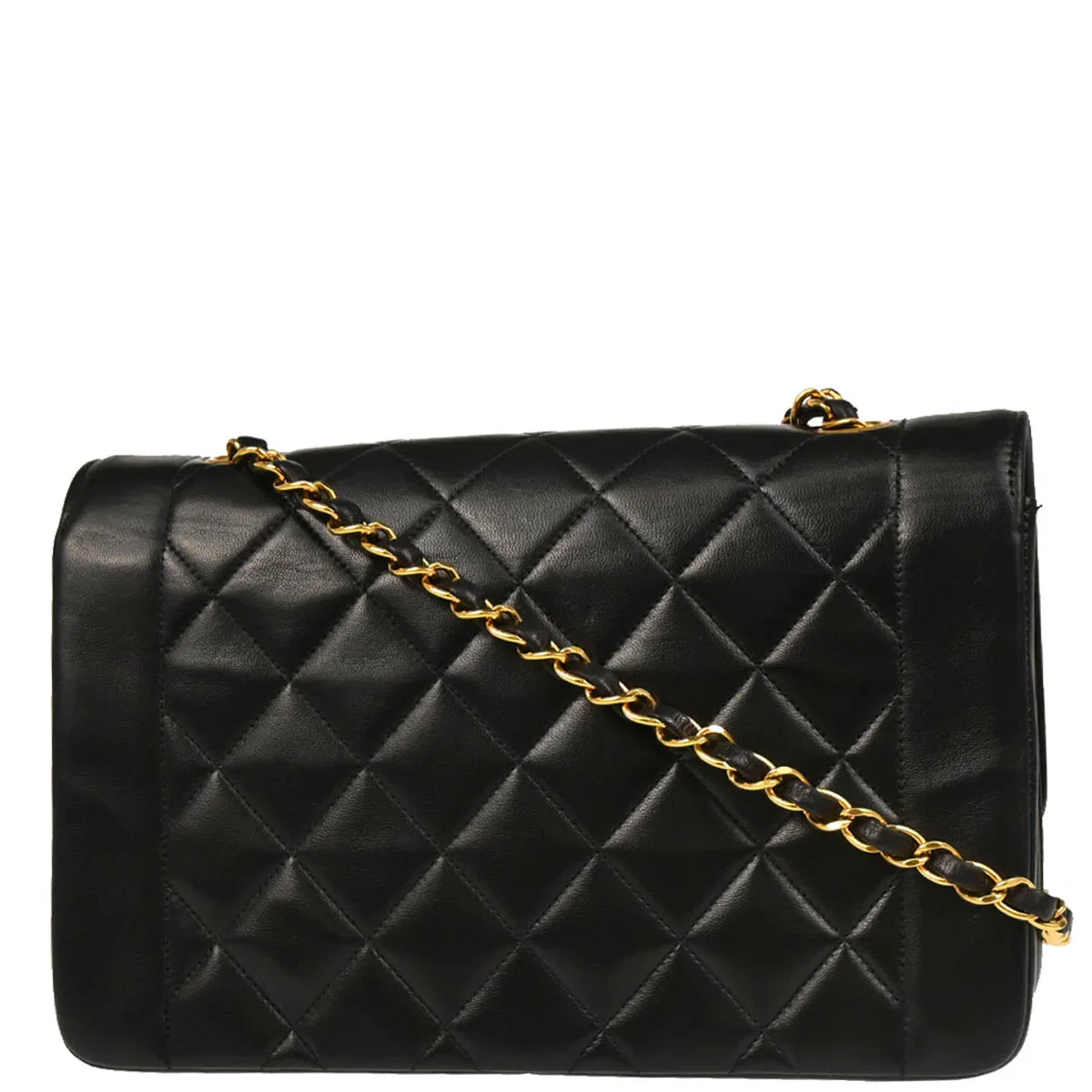 Chanel Black Lambskin Medium Diana Shoulder Bag