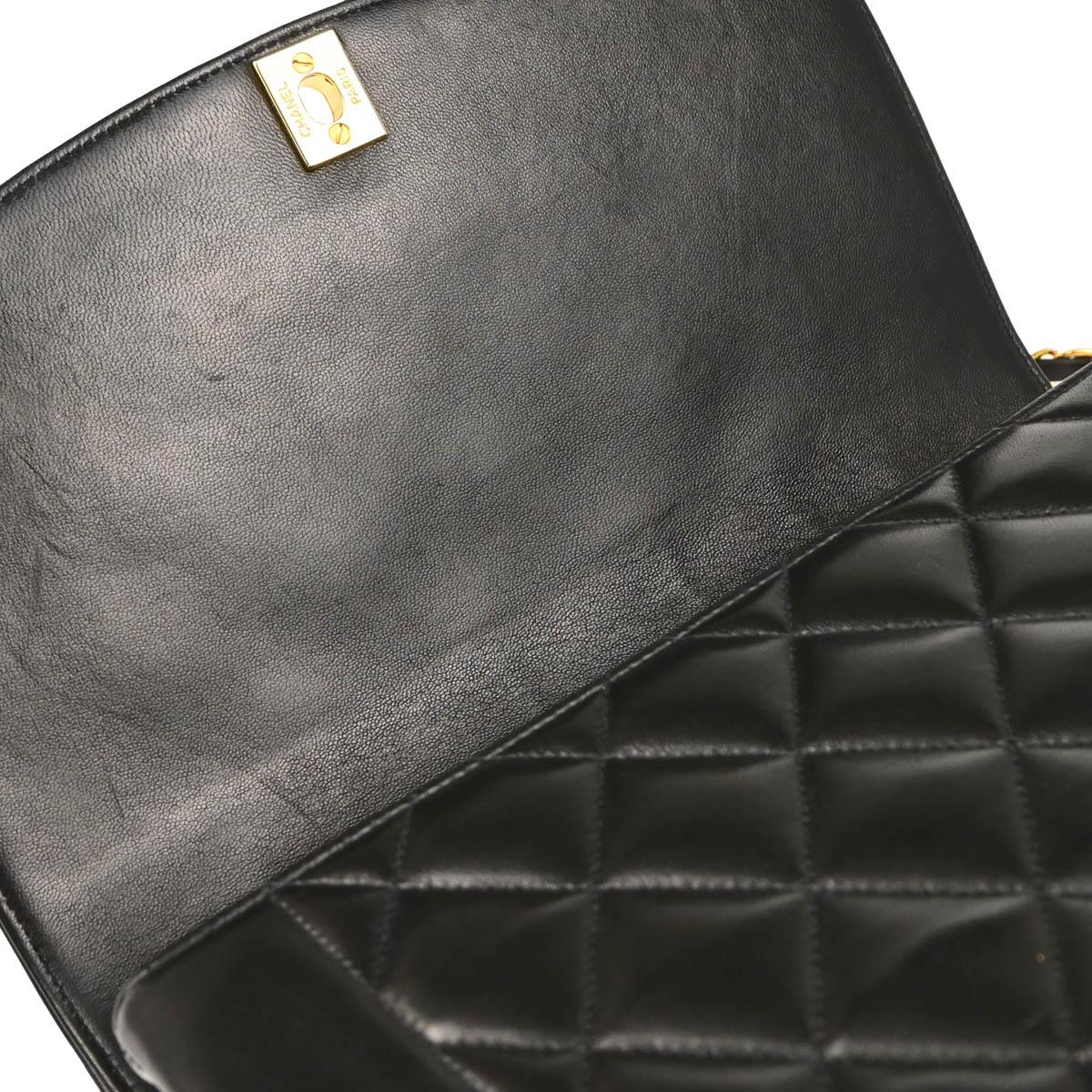 Chanel Black Lambskin Medium Diana Shoulder Bag