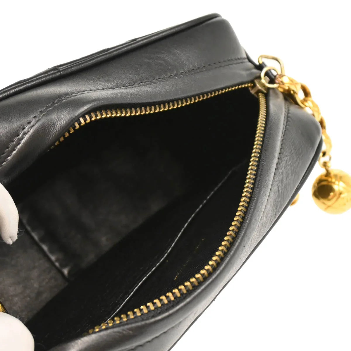 Chanel 1994-1996 Black Lambskin Camera Bag Mini
