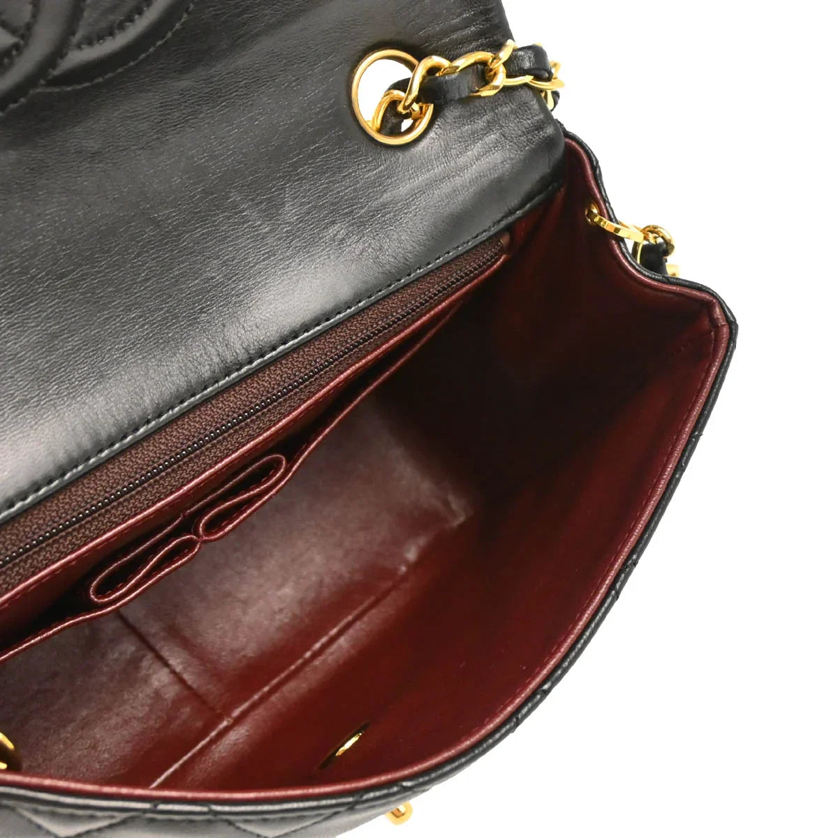 Chanel Black Lambskin Classic Square Flap Shoulder Bag