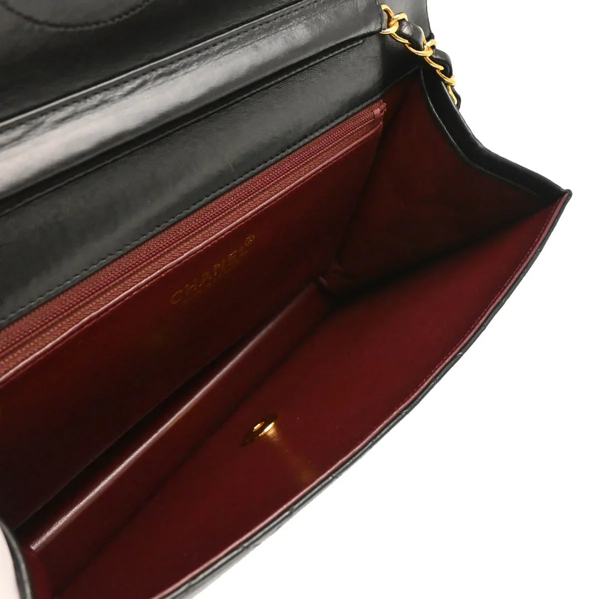 Chanel Black Lambskin Turnlock Medium Half Flap Shoulder Bag