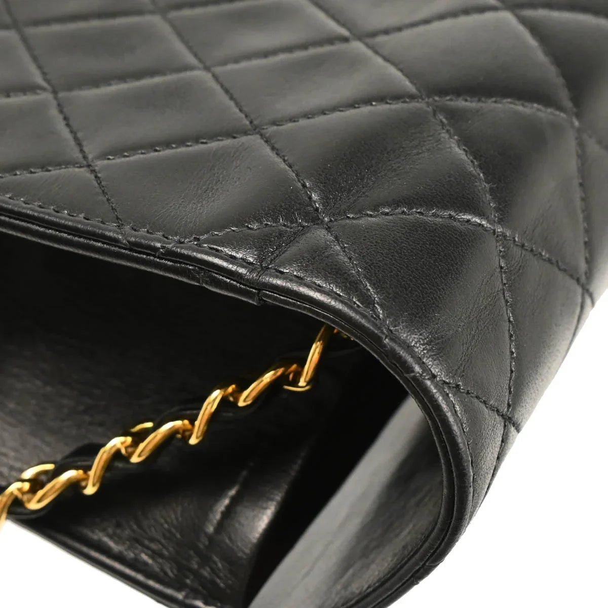 Chanel Black Lambskin Turnlock Medium Half Flap Shoulder Bag