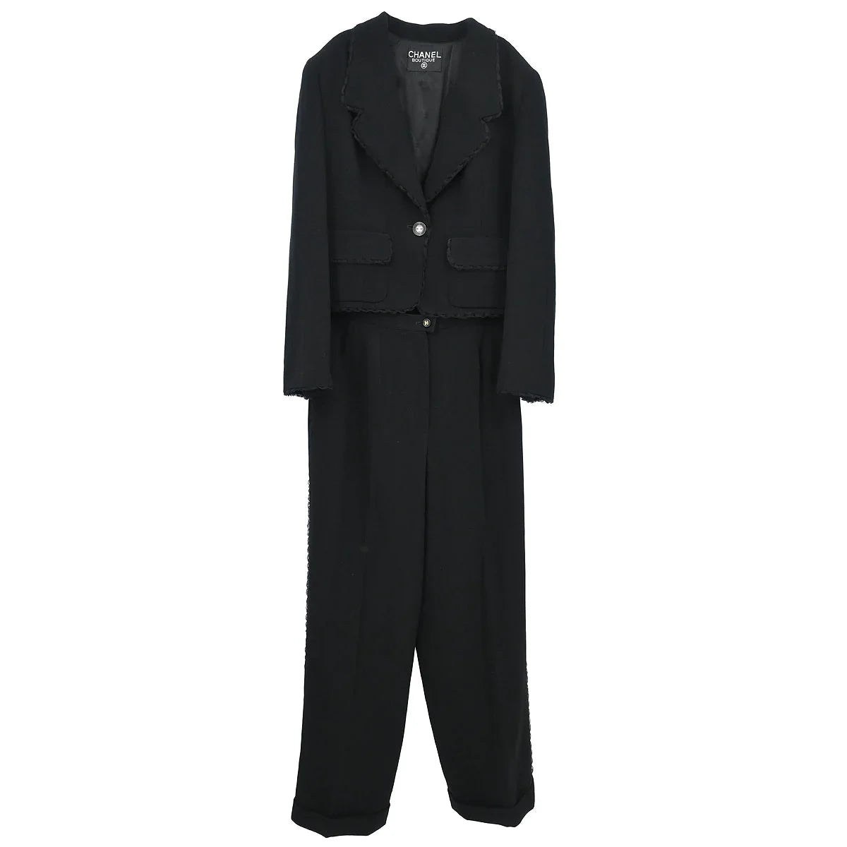 Chanel Setup Jacket Pants Black
