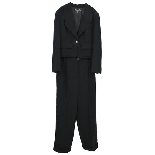 Chanel Setup Jacket Pants Black