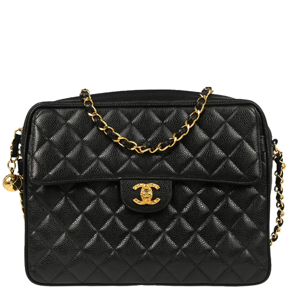 Chanel Black Caviar Camera Bag Large