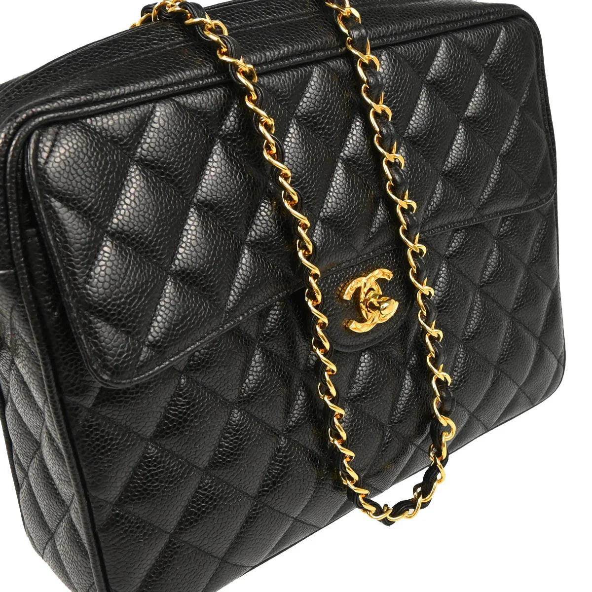 Chanel Black Caviar Camera Bag Large