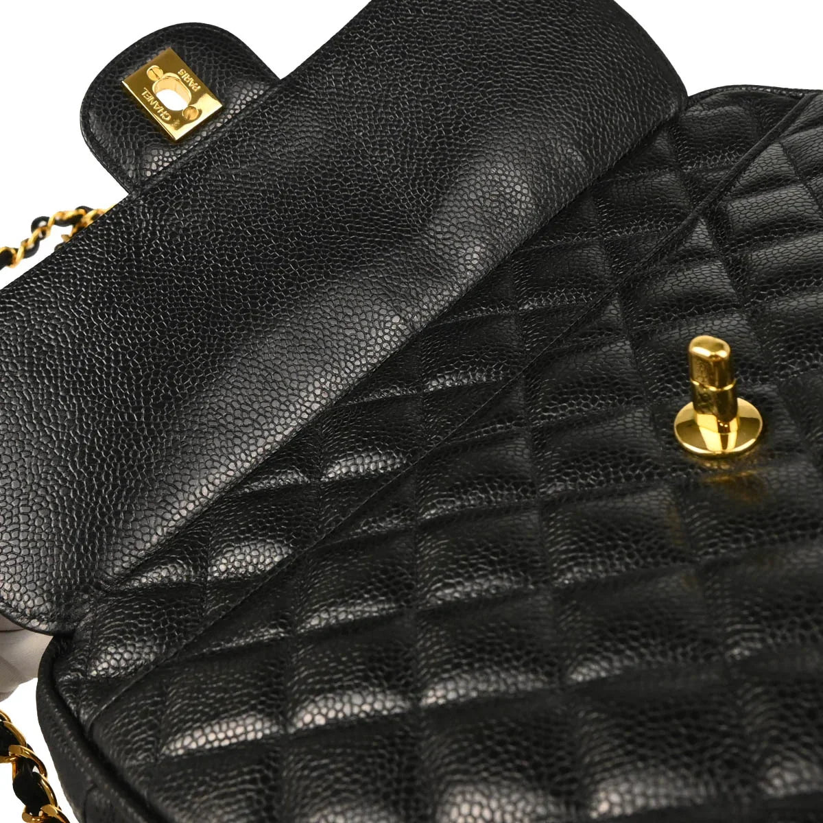 Chanel Black Caviar Camera Bag Large