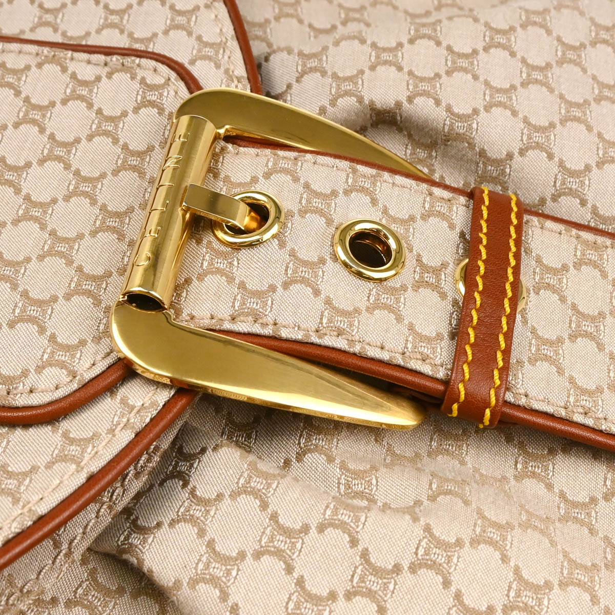 Celine Beige Canvas Macadam Handbag