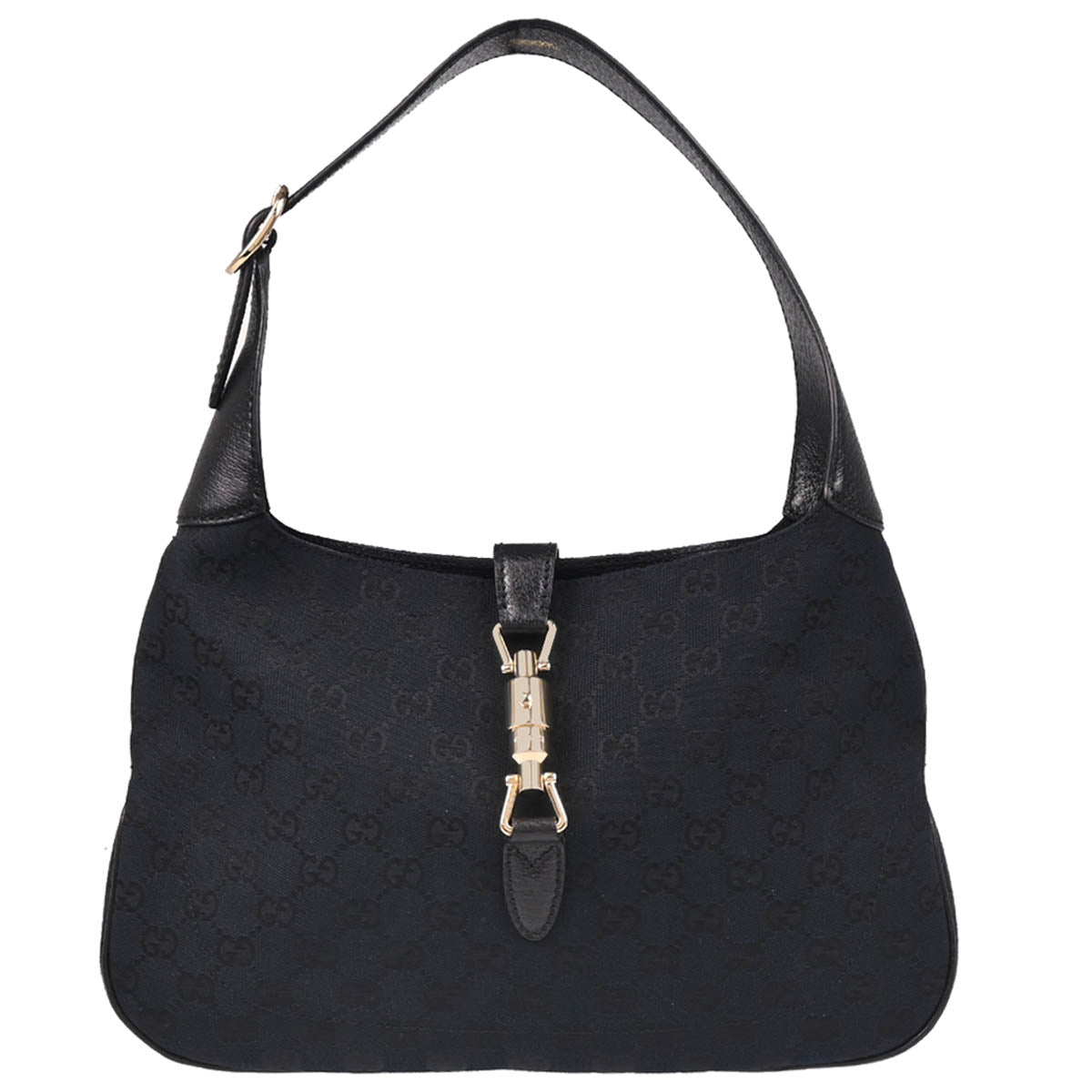 Gucci Black GG Jackie Hobo Handbag