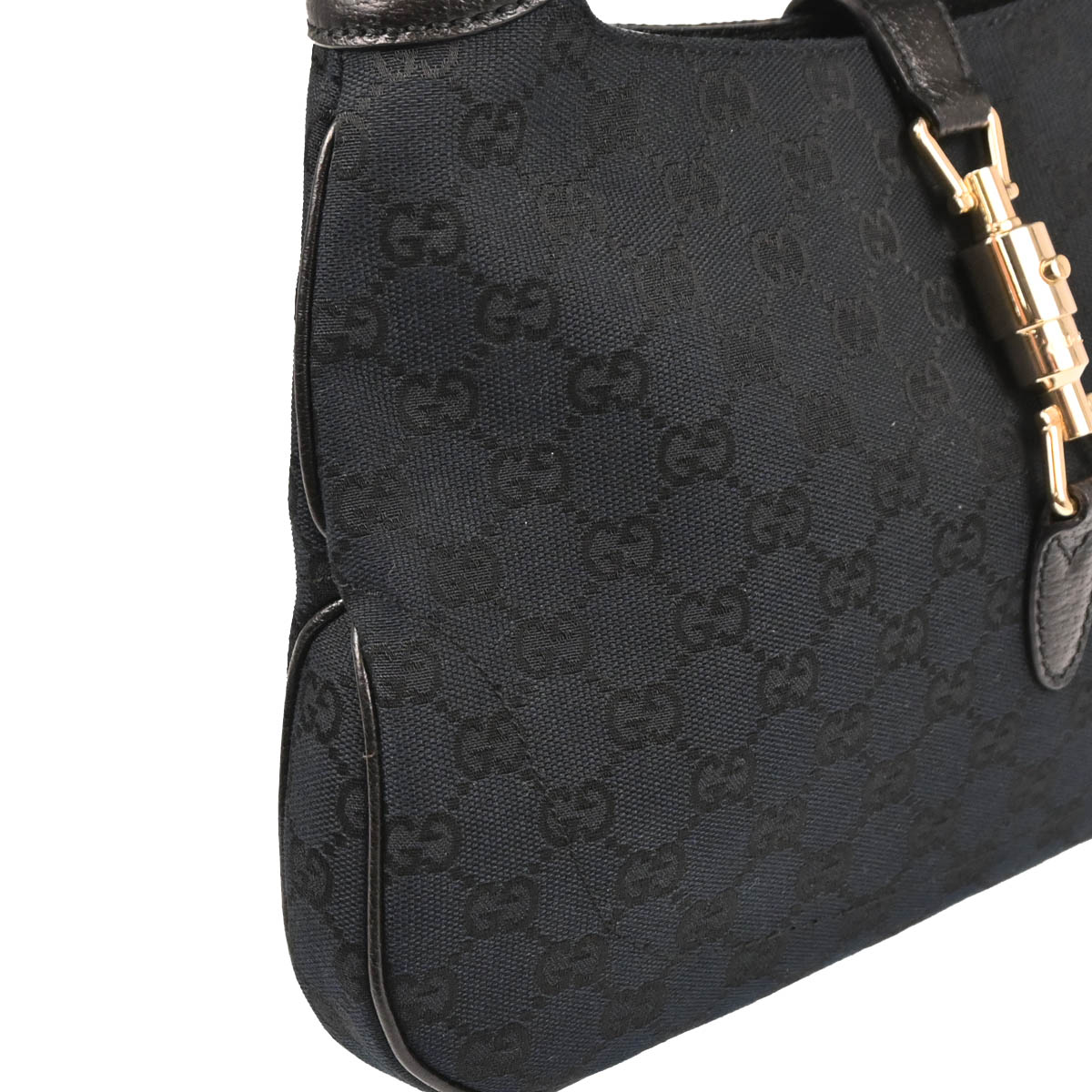 Gucci Black GG Jackie Hobo Handbag