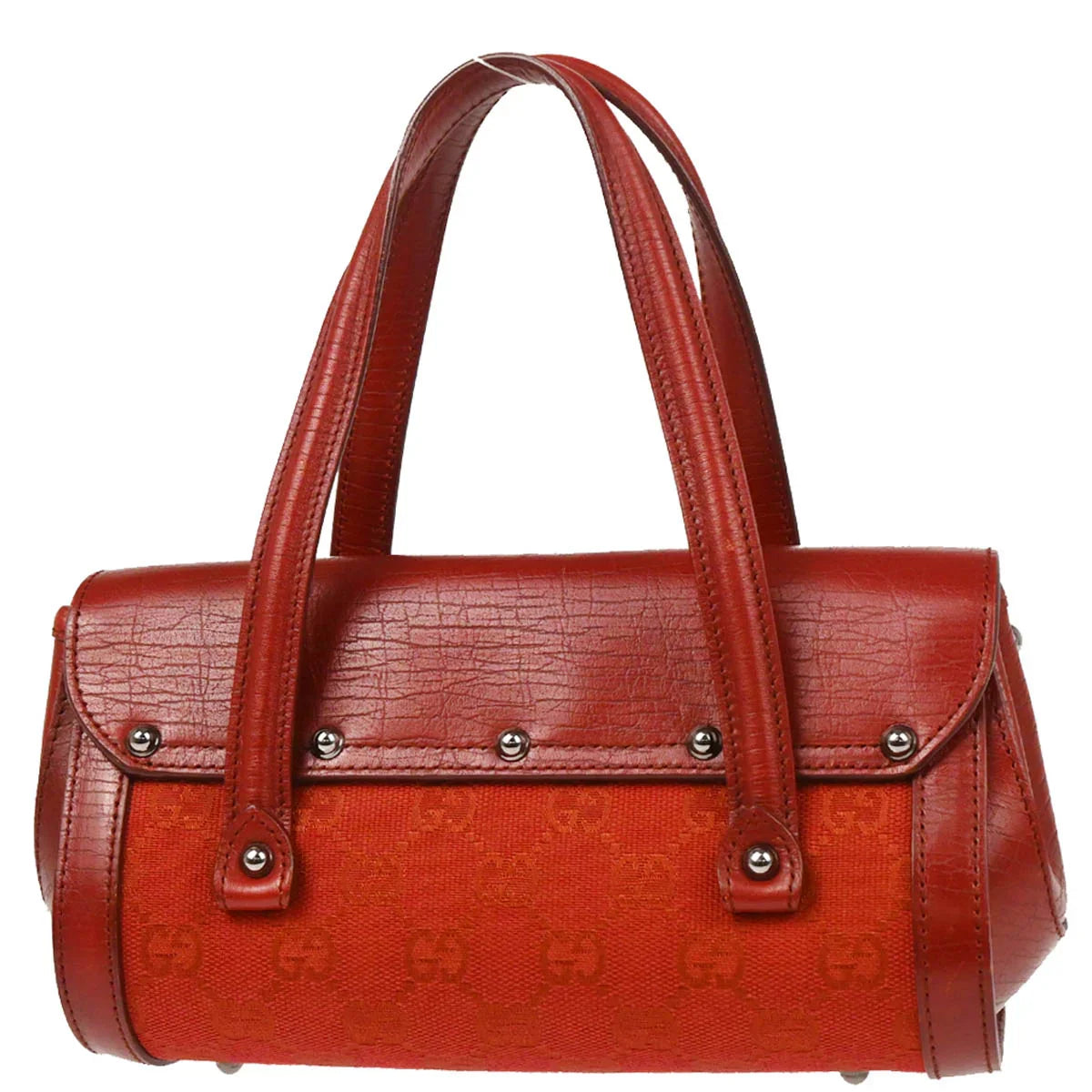 Gucci Red GG Bamboo Handbag