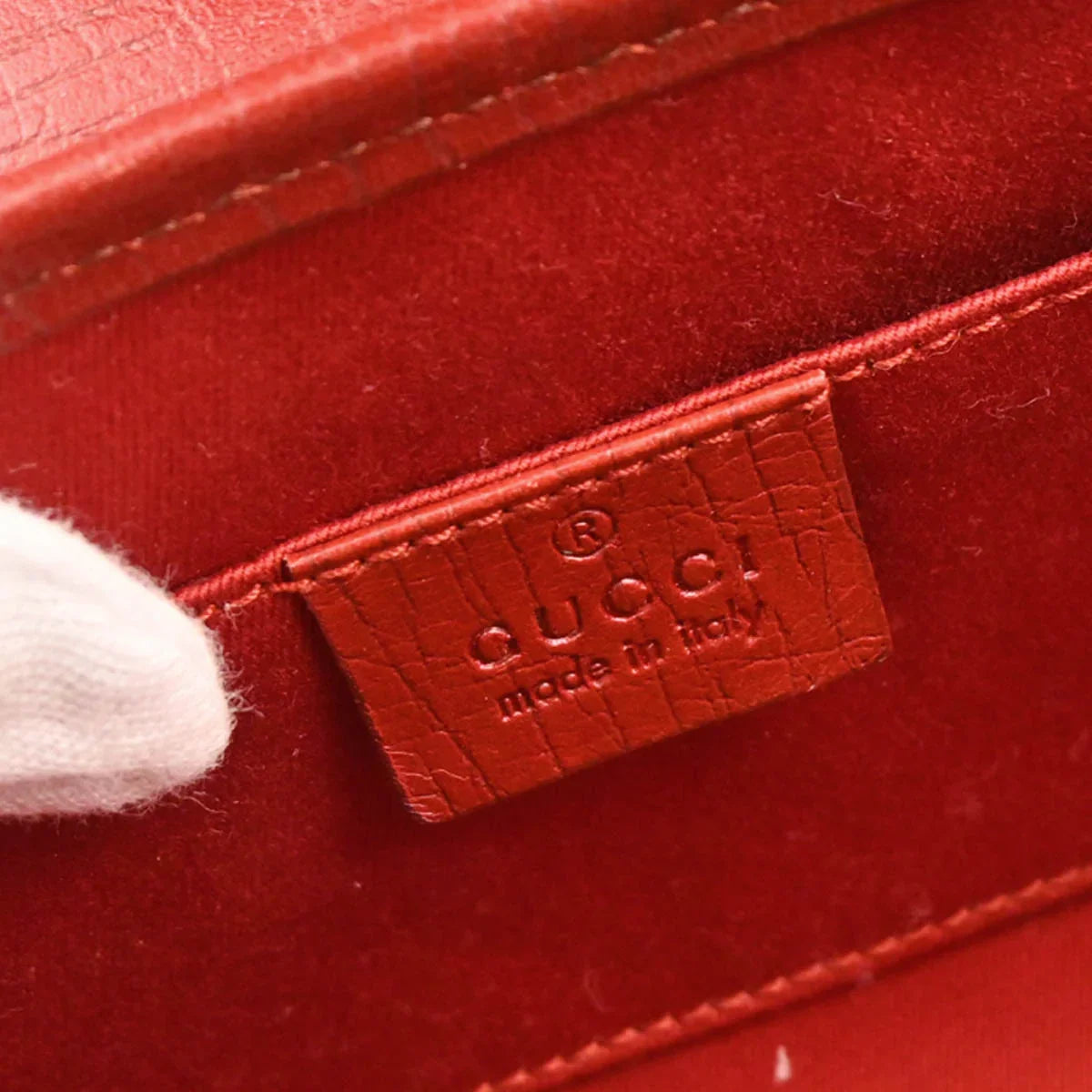 Gucci Red GG Bamboo Handbag