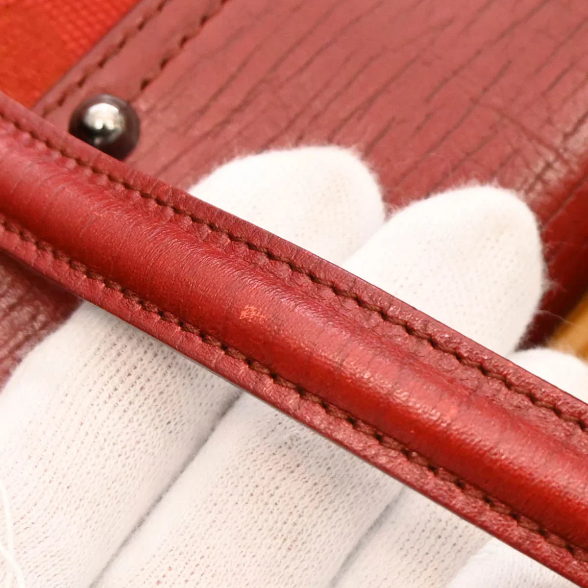 Gucci Red GG Bamboo Handbag