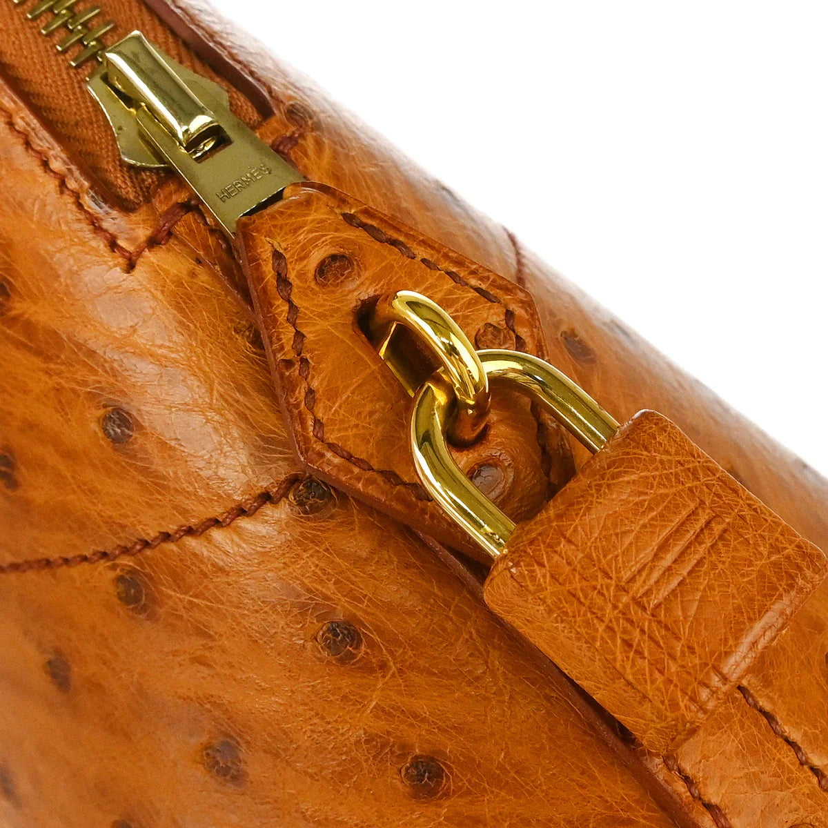 Hermes 1999 Chestnut Ostrich Bolide 35 Handbag 2way Shoulder