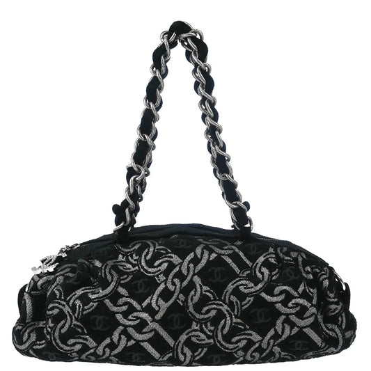 Chanel 2005-2006 Black Velvet Chain Handbag
