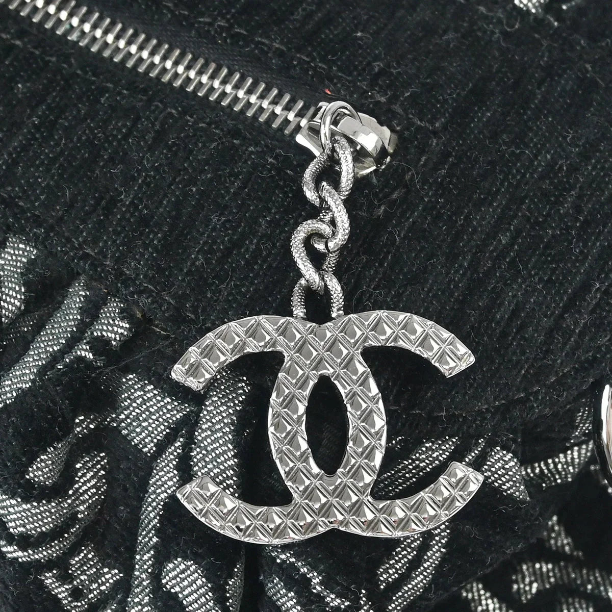 Chanel 2005-2006 Black Velvet Chain Handbag